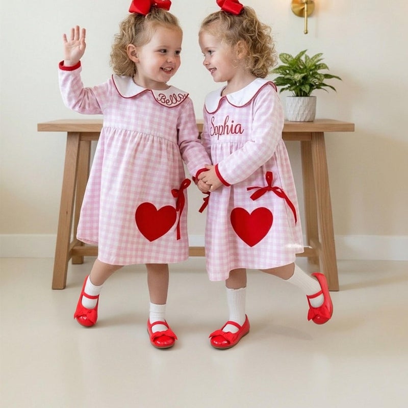THEE BRON Girls Mary Jane Ballet Flats Toddler Flower Girls Dress Shoes for Party Wedding(G02 Red/7M) - Image 2